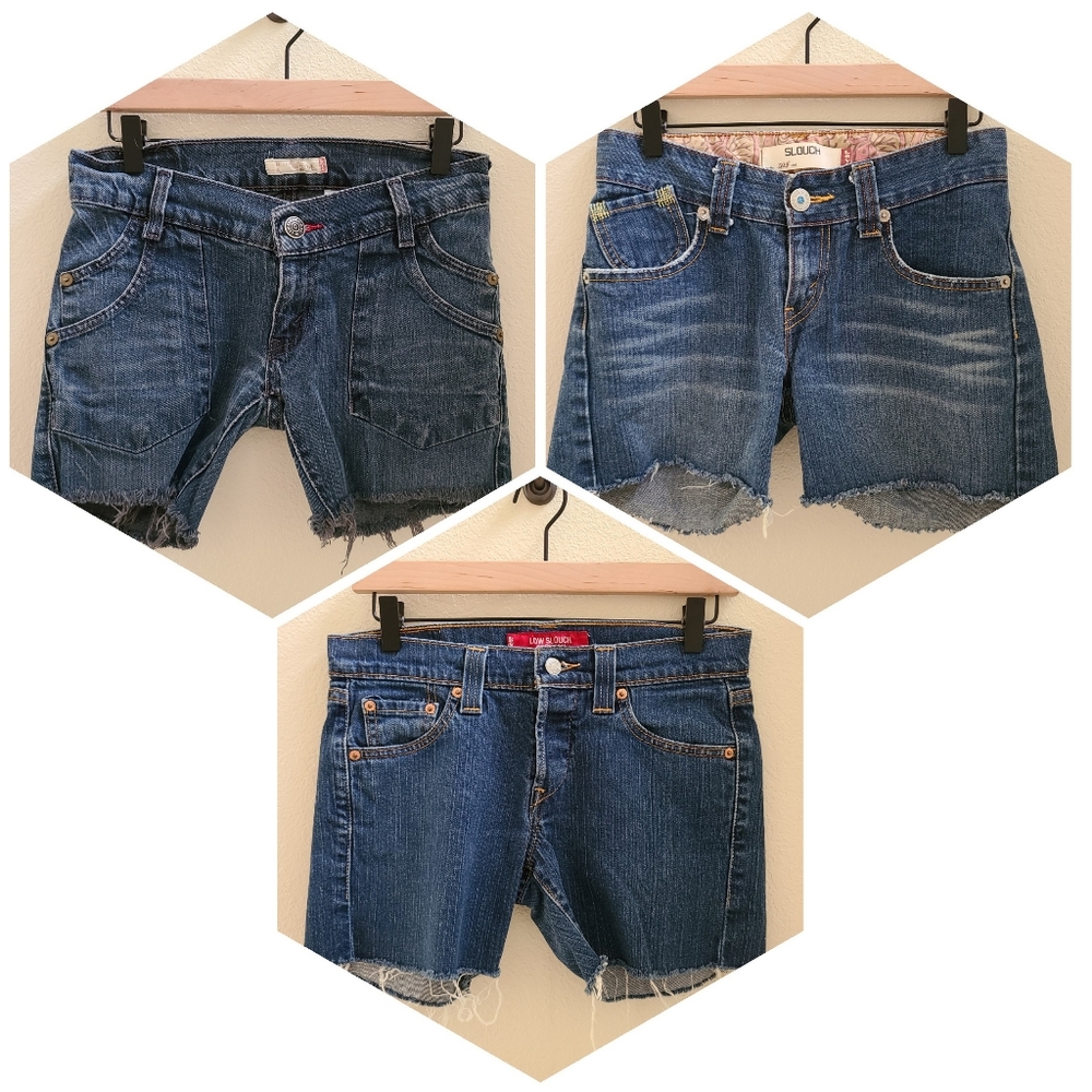 Levi's Bundle of 3 Cut Off Shorts Y2K Low Rise